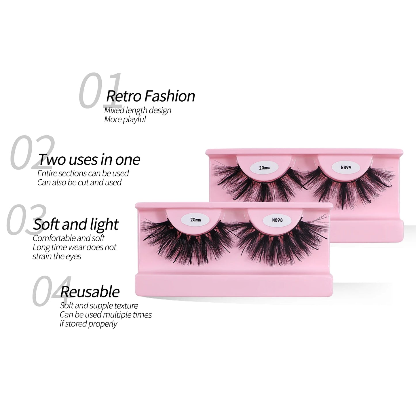 Wispy spike lashes 17mm-20mm
