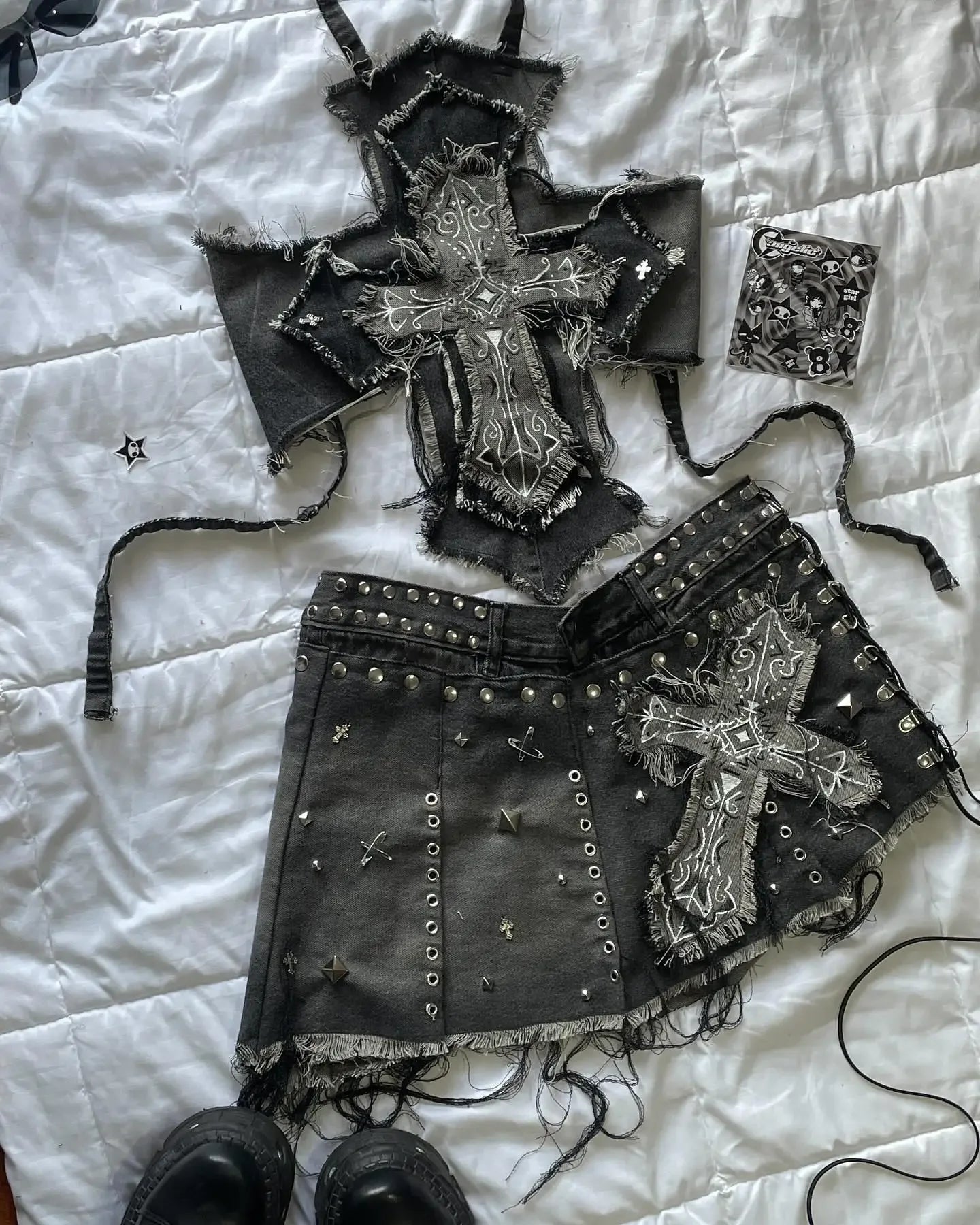 y2k baddies skirt set