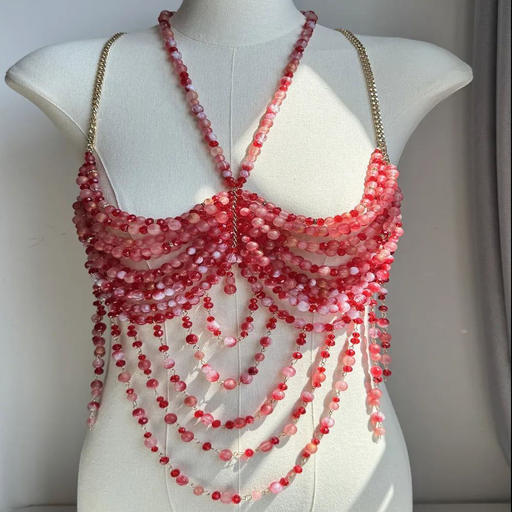 Handmade beaded Top