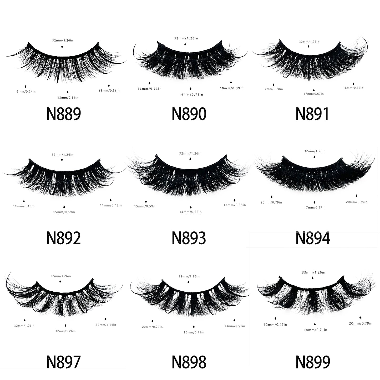 Wispy spike lashes 17mm-20mm