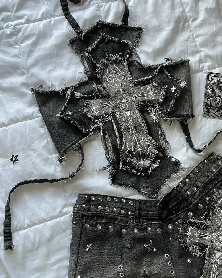 y2k baddies skirt set
