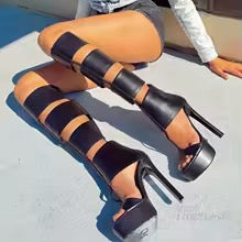 Y2K vixen knee high platforms
