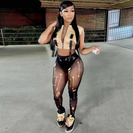 Mesh Peek Leggings